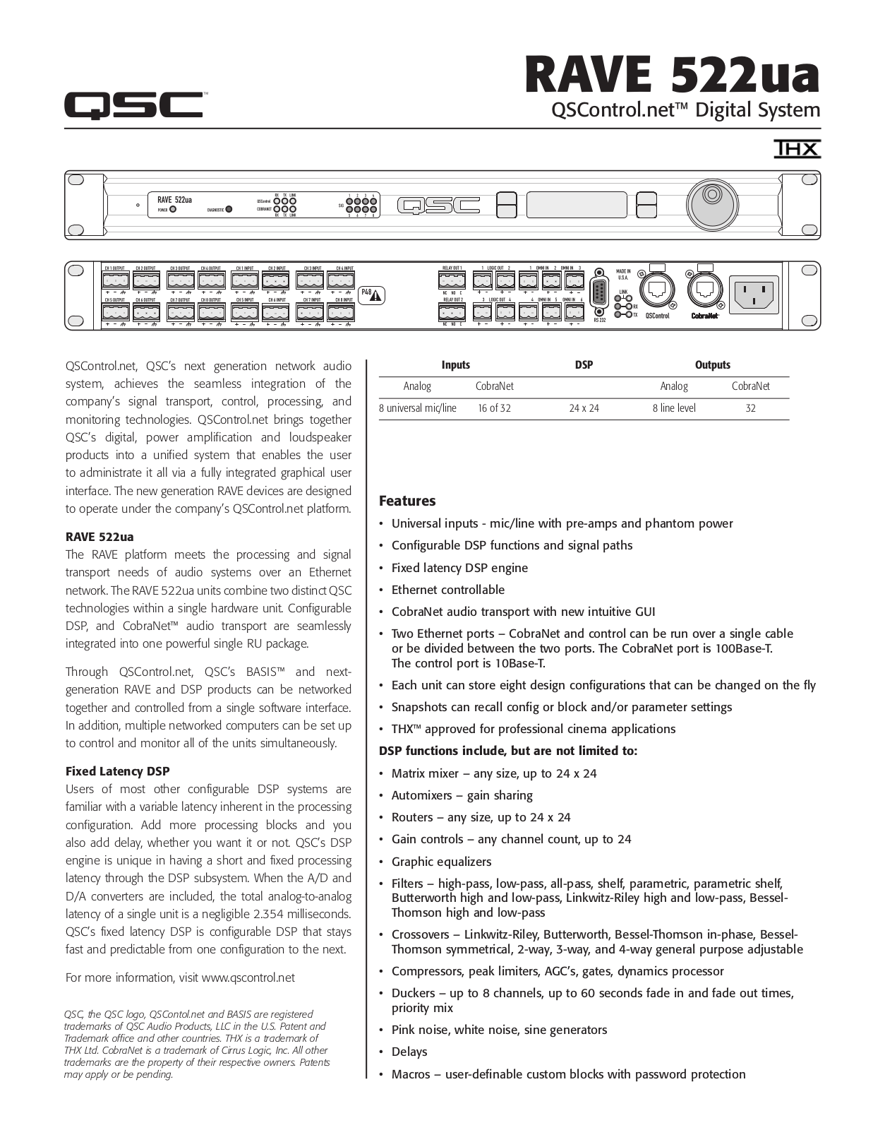 QSC RAVE-522-UA Brochure