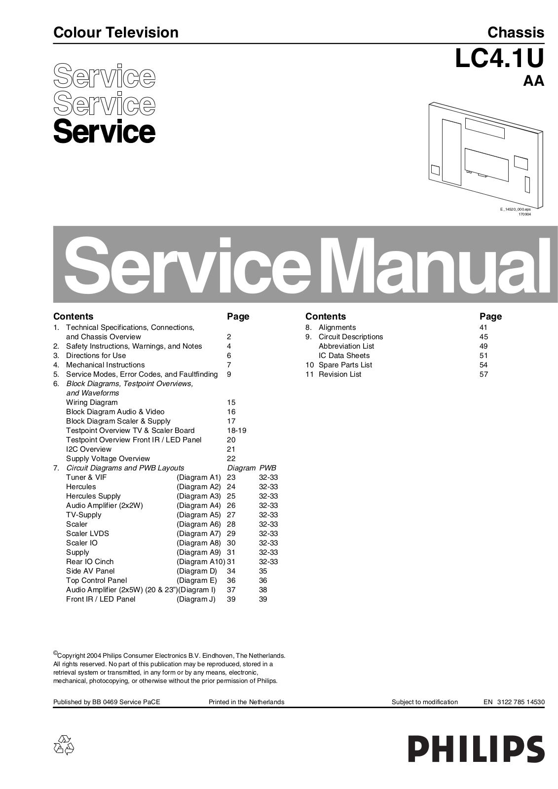 Philips LC4.1U AA Service Manual