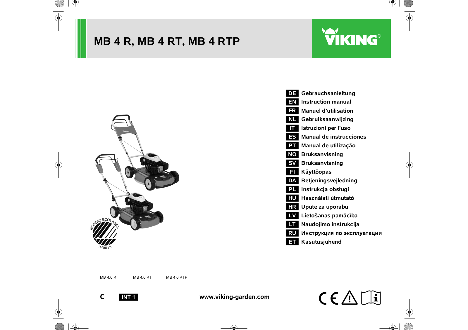 Viking MB 4 RT, MB 4 RTP, MB 4 R User Manual