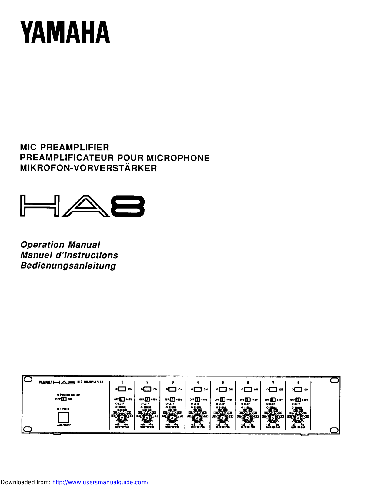 Yamaha Audio HA8 User Manual