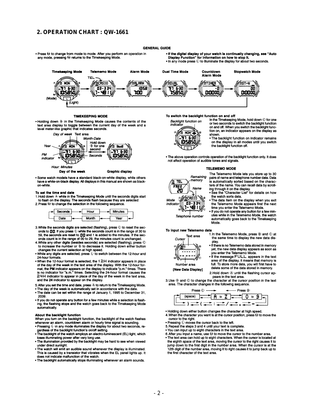 Casio 1661 Owner's Manual