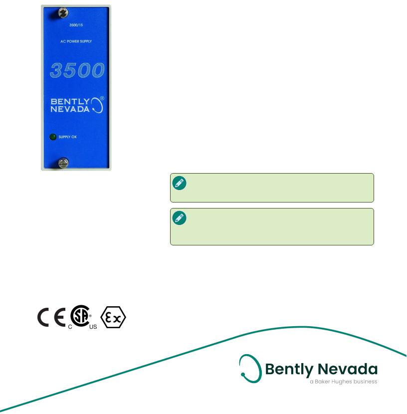 Bently Nevada 3500/15 Data sheet
