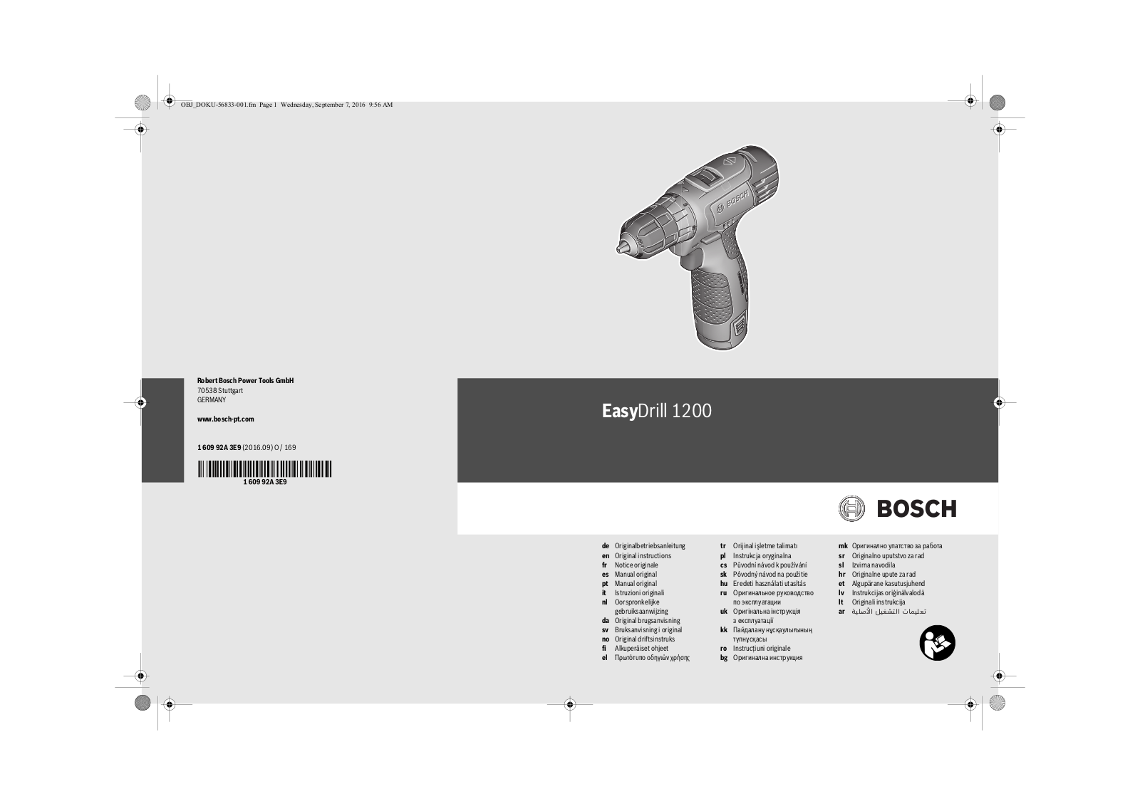 Bosch EasyDrill 1200 1.5Ah x1, EasyDrill 1200 1.5Ah x2 User manual