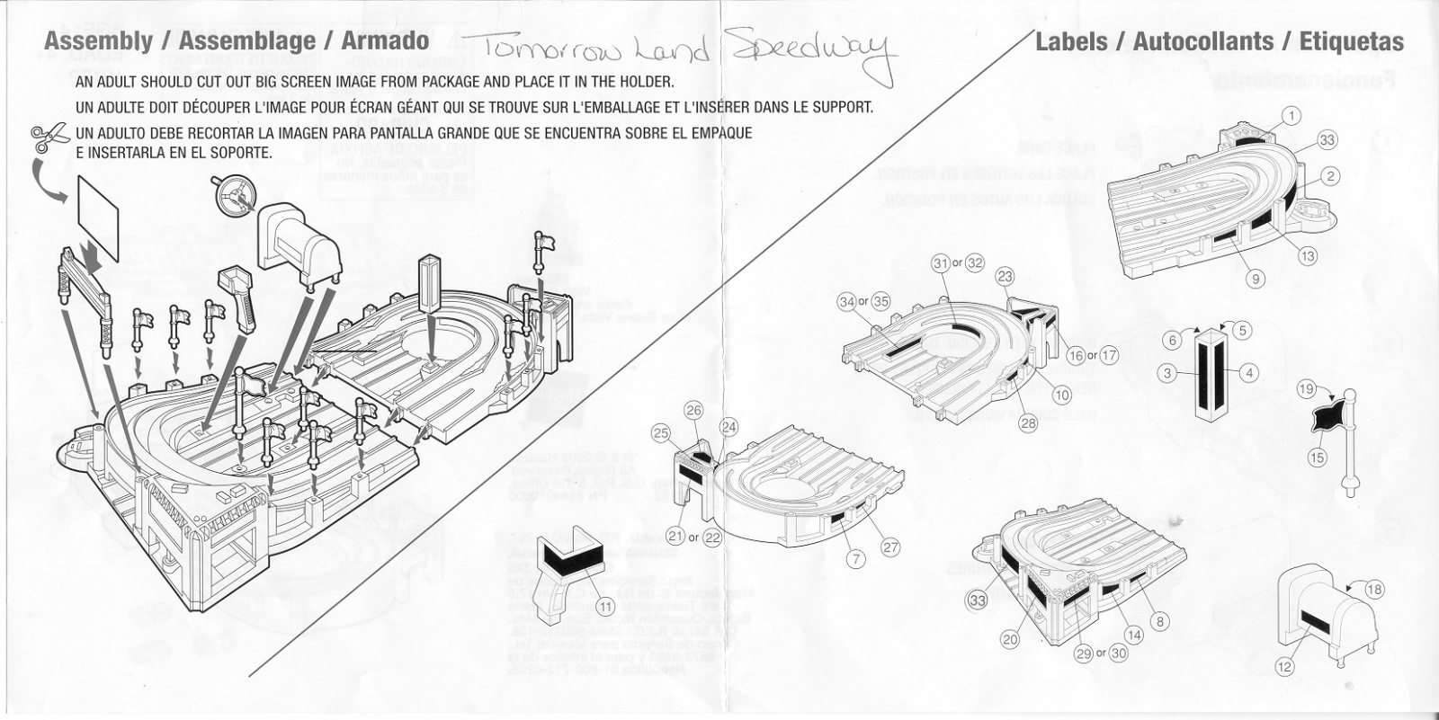 HASBRO Disney Tomorrow Land Speedway User Manual