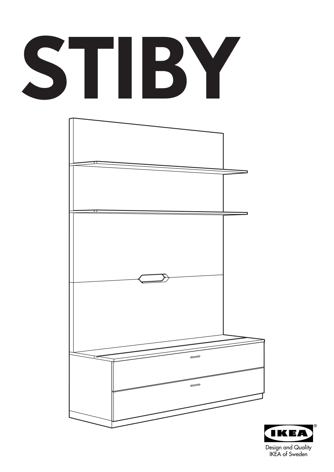 IKEA STIBY TV PANEL W MEDIA STORAGE Assembly Instruction