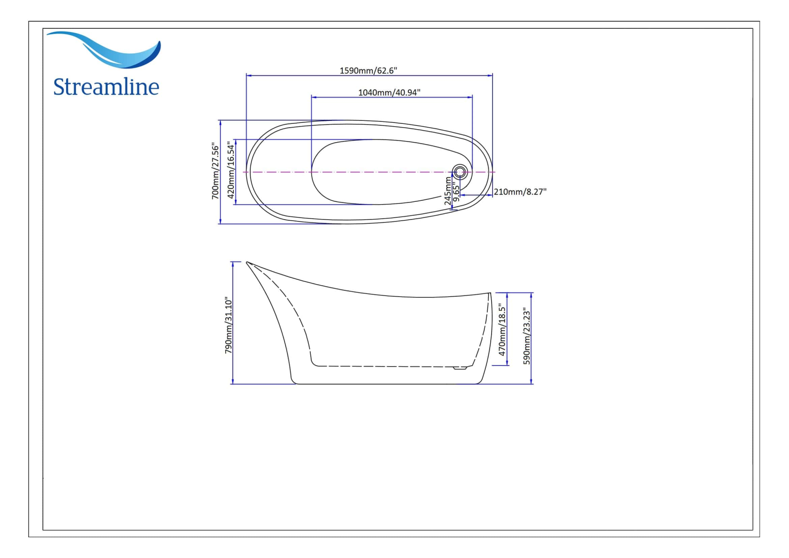 Streamline Bath W003545046 Dimensions - ManualMachine.com
