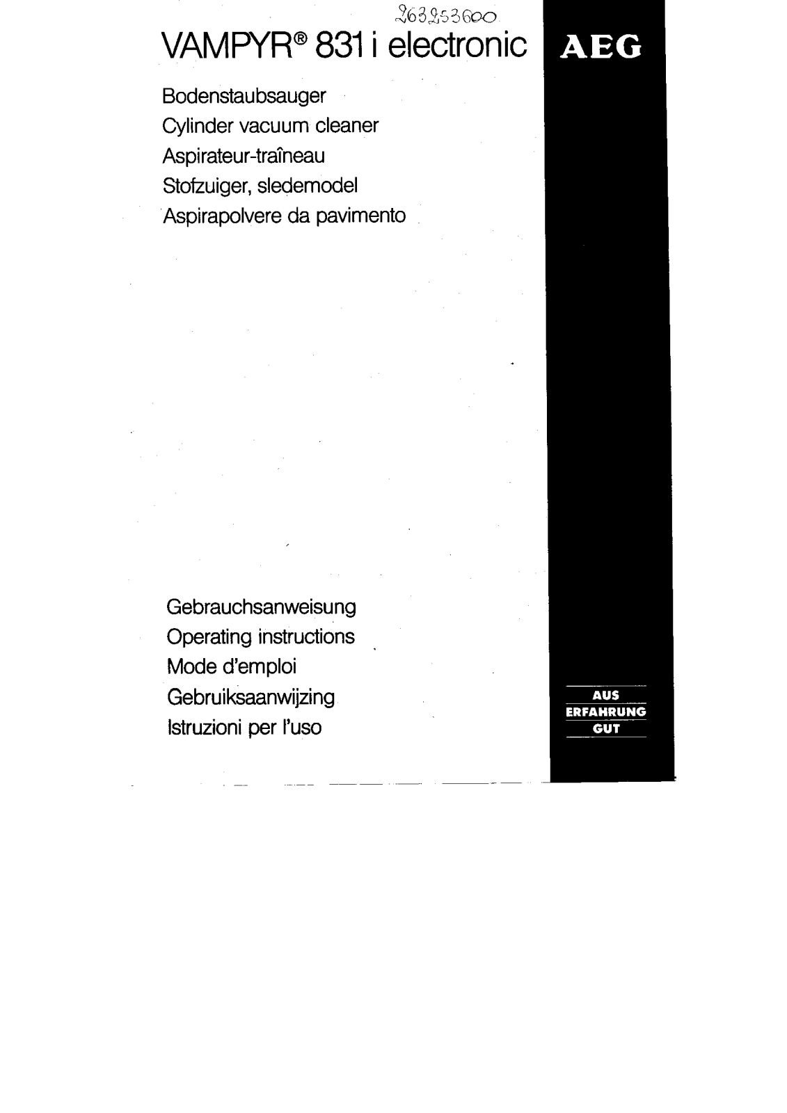 AEG-Electrolux VAMPYR 831 I User Manual