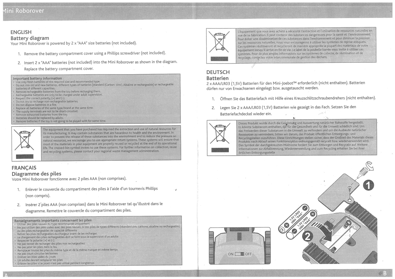 WowWee Robotics Mini Roborover User guide