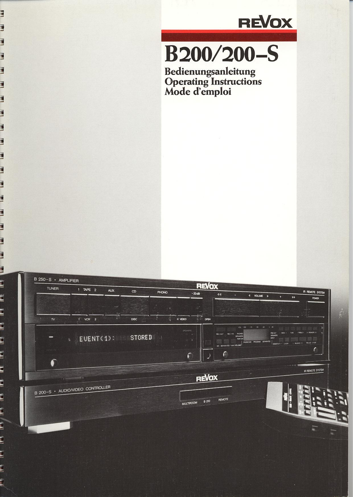 Revox B-200 Owners manual