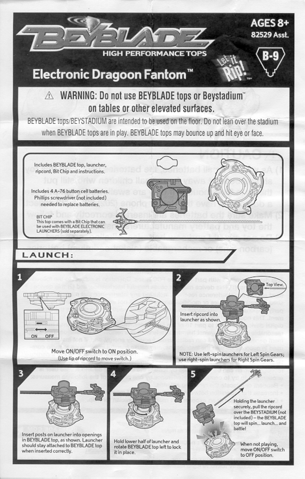 HASBRO DRAGOON FANTOM - Electronic Top User Manual