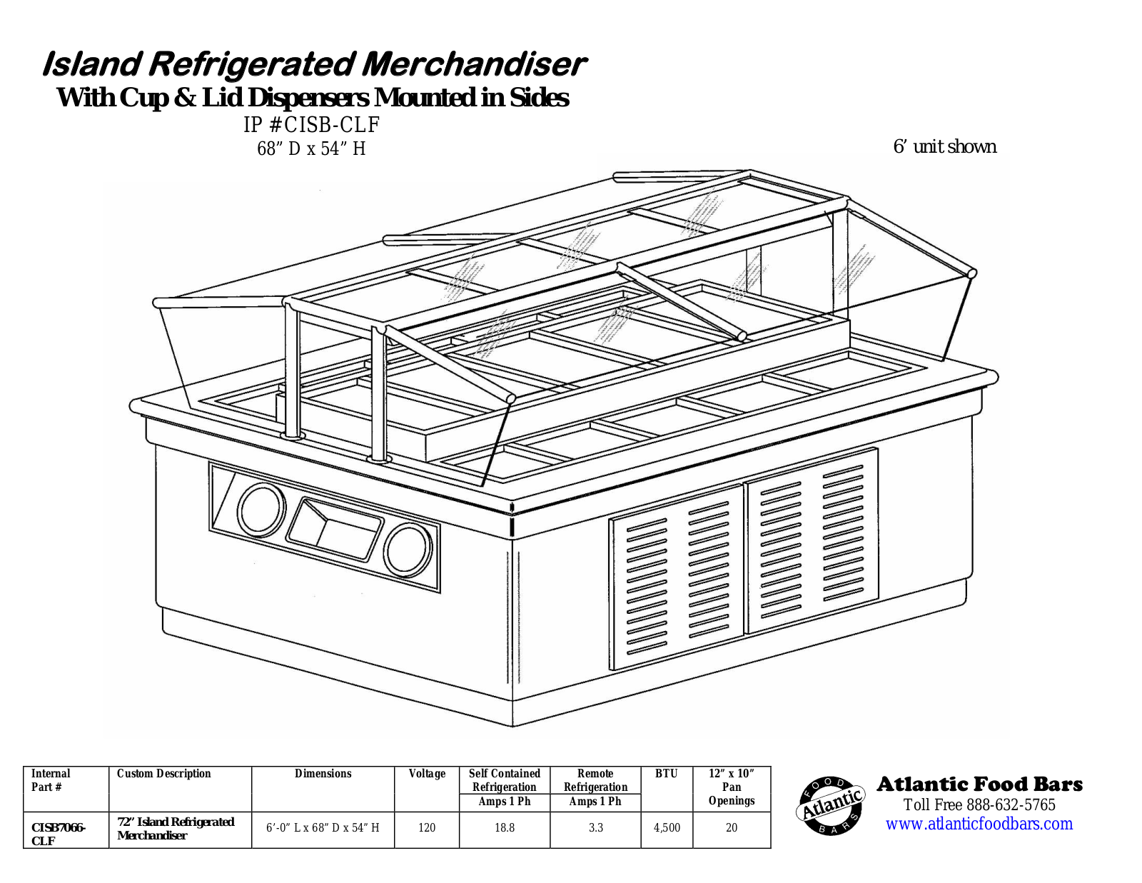 Atlantic Food Bar CISB7066-CLF User Manual