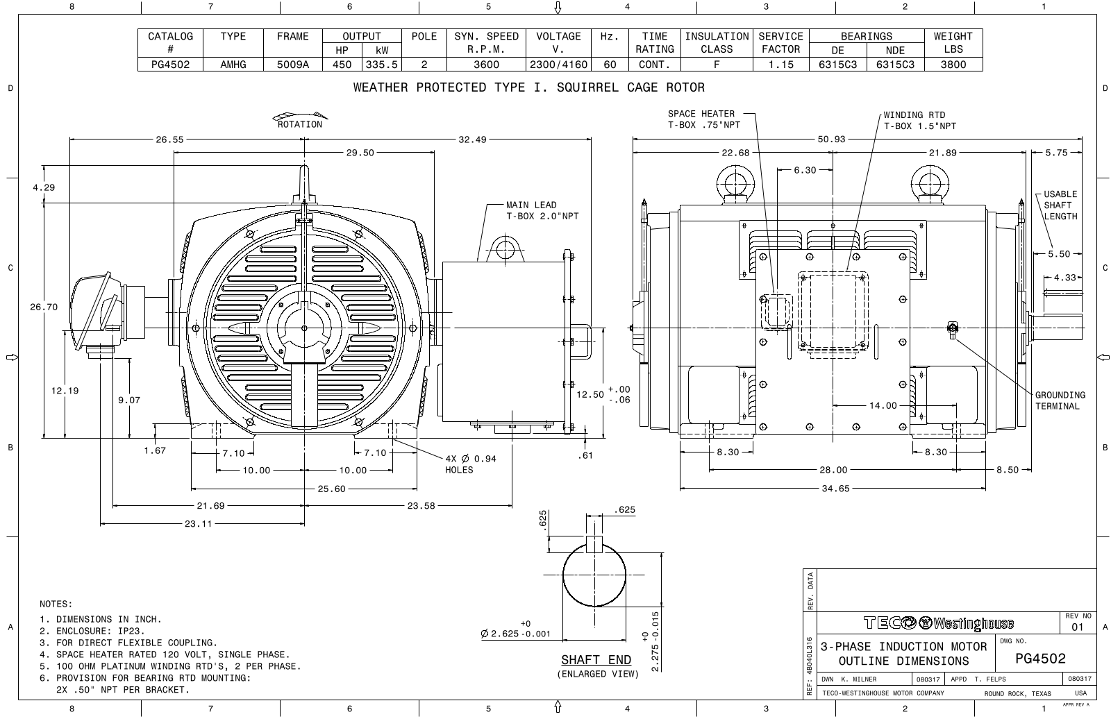 Teco PG4502 Reference Drawing