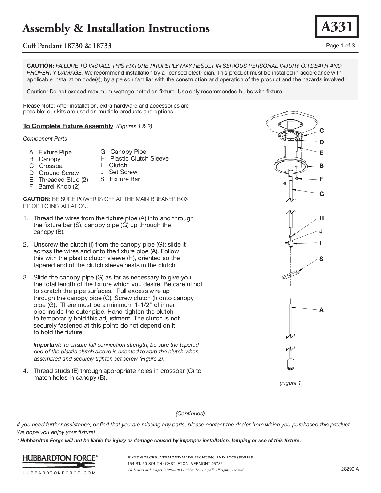 Hubbardton Forge 18730 User Manual