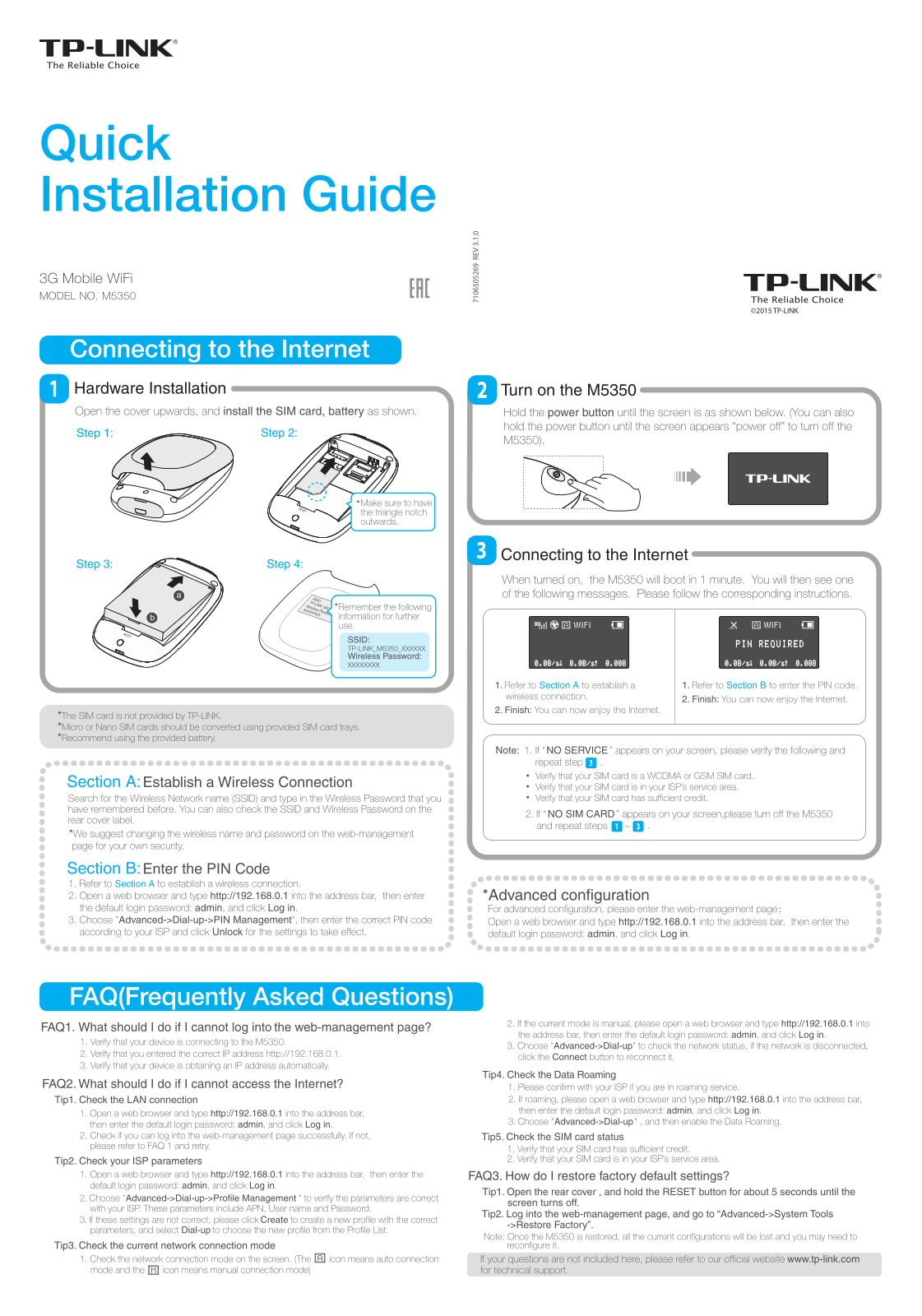 TP-Link M5350 Quick Installation Guide