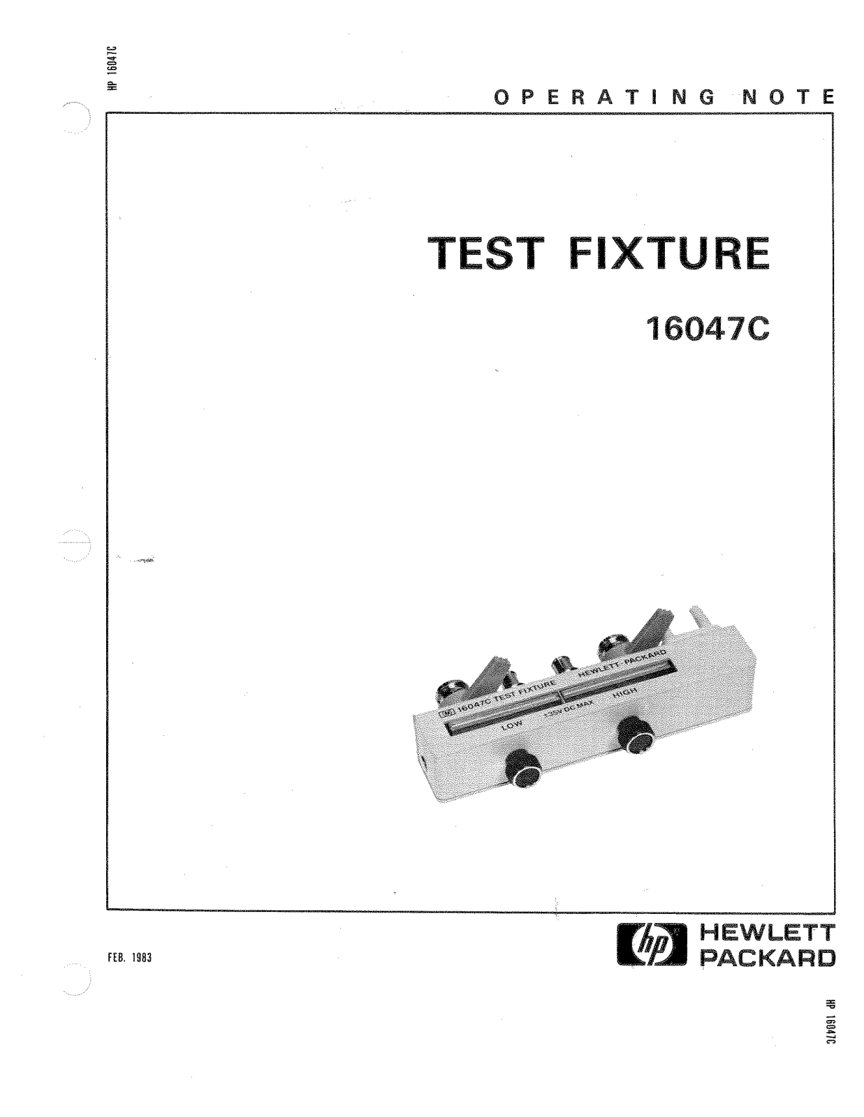 Hewlett-Packard 16047C User Manual