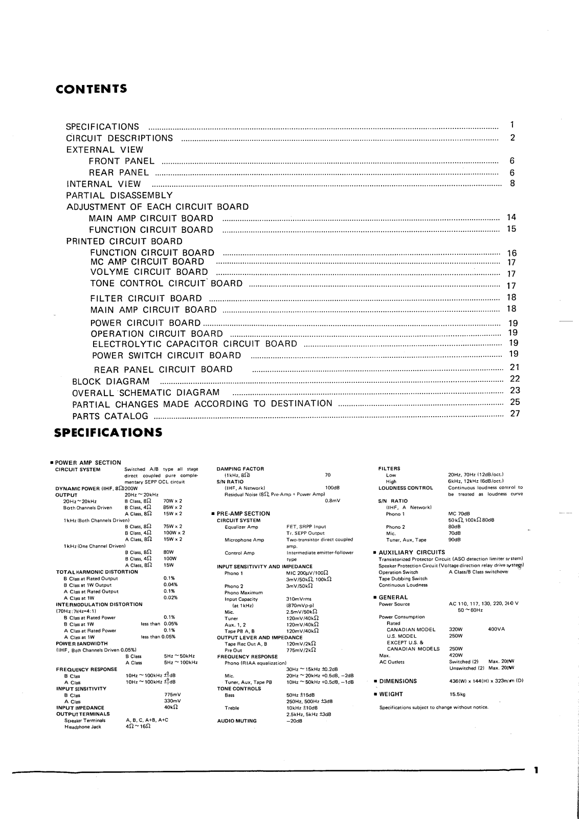 Yamaha CA-1000 Service Manual