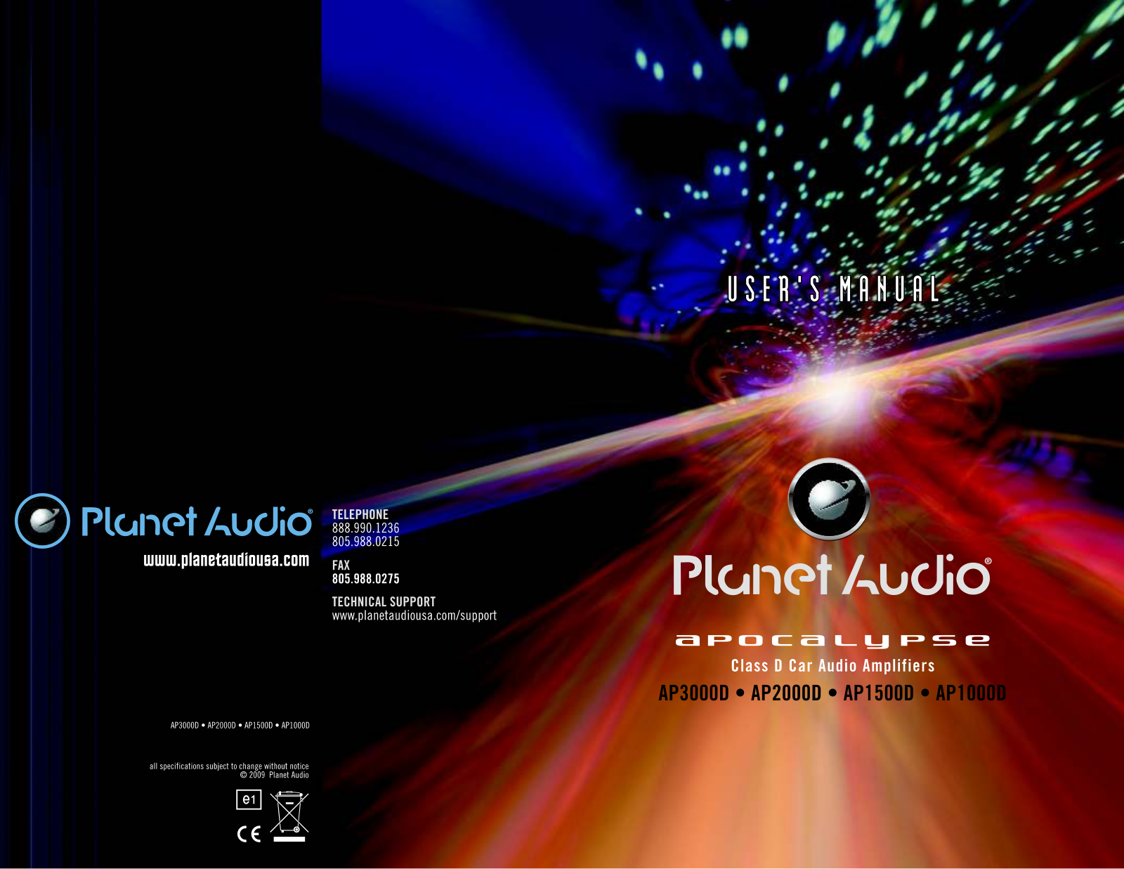 Planet Audio Apocalypse AP3000D Users Manual