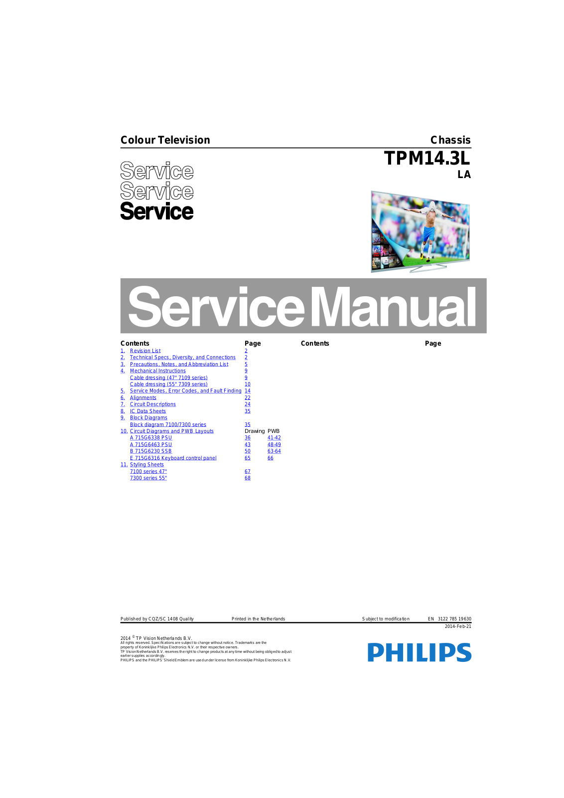 Philips 47PFG7109/78 Schematic