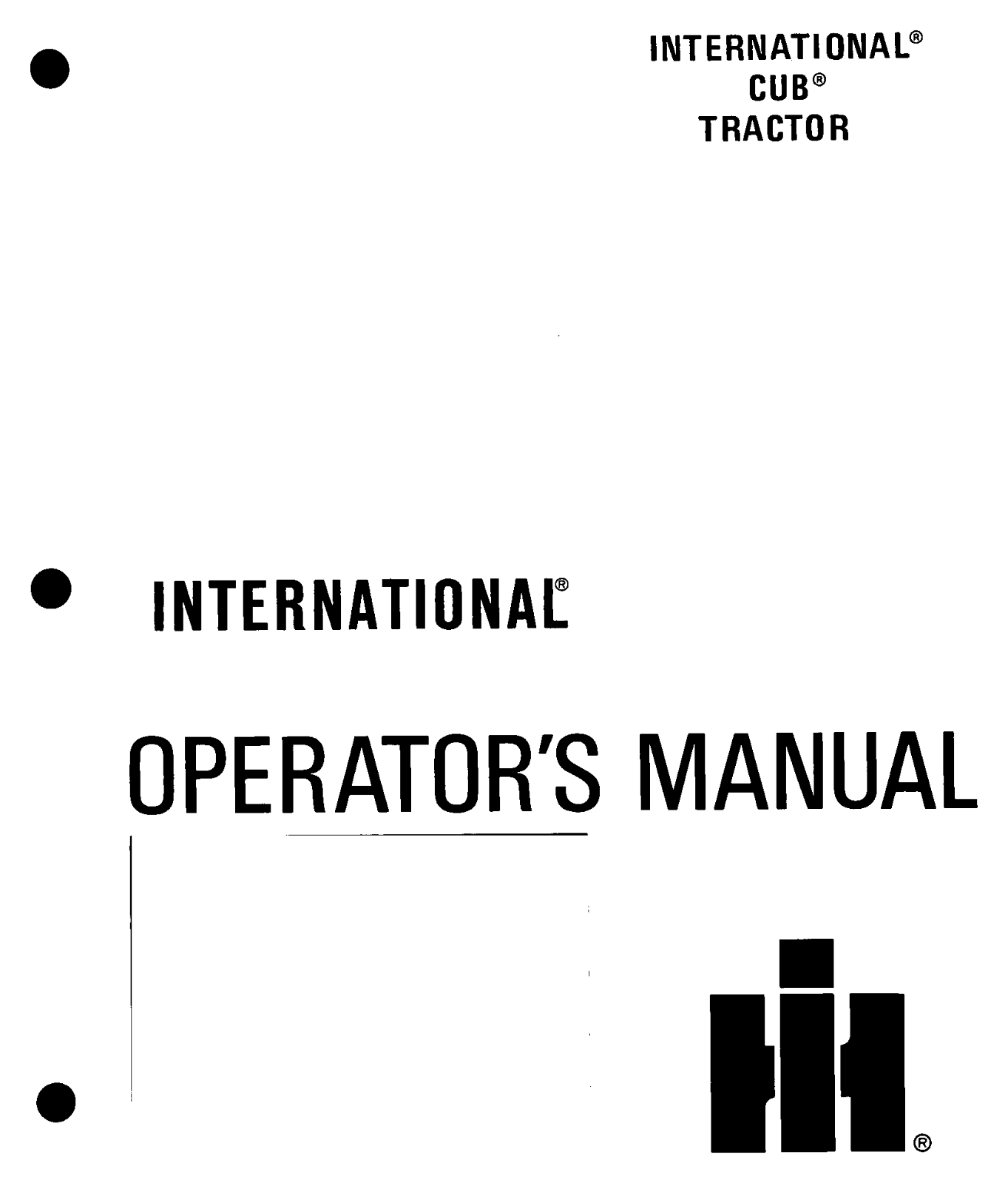 harvester 248-125-000 owners Manual