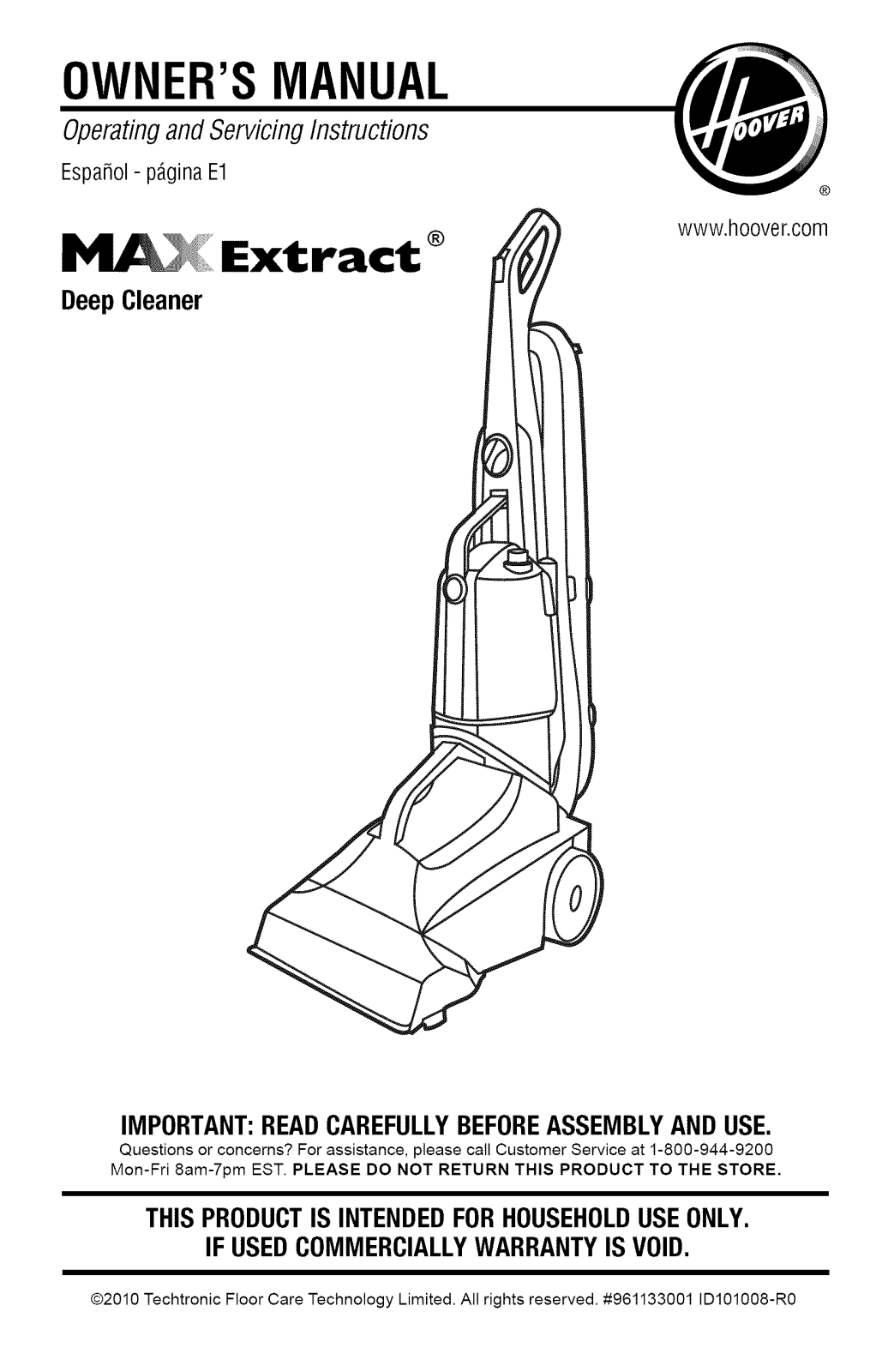 Hoover FH50230, FH50220 Owner’s Manual