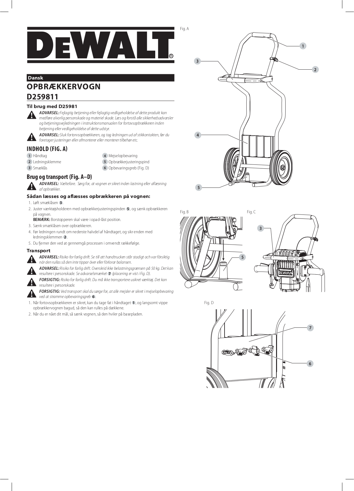 DeWalt D259811 Instruction Manual