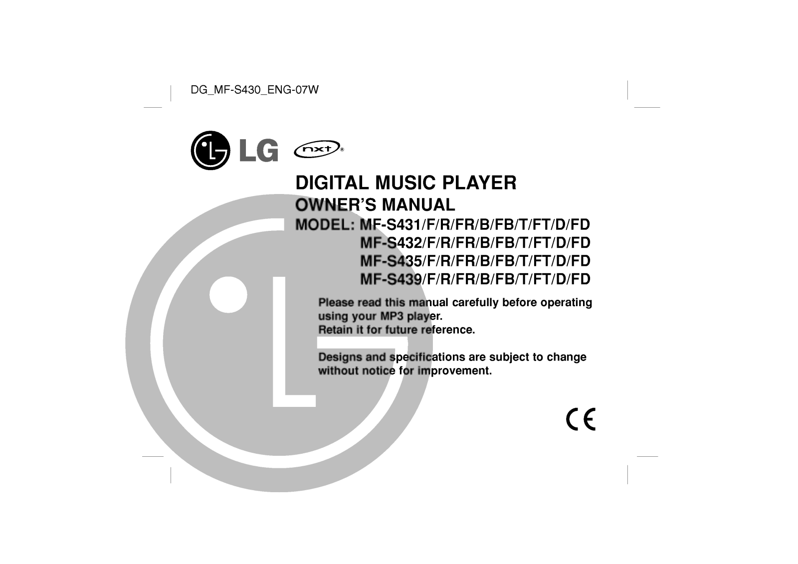 LG MF-SE432 User Guide