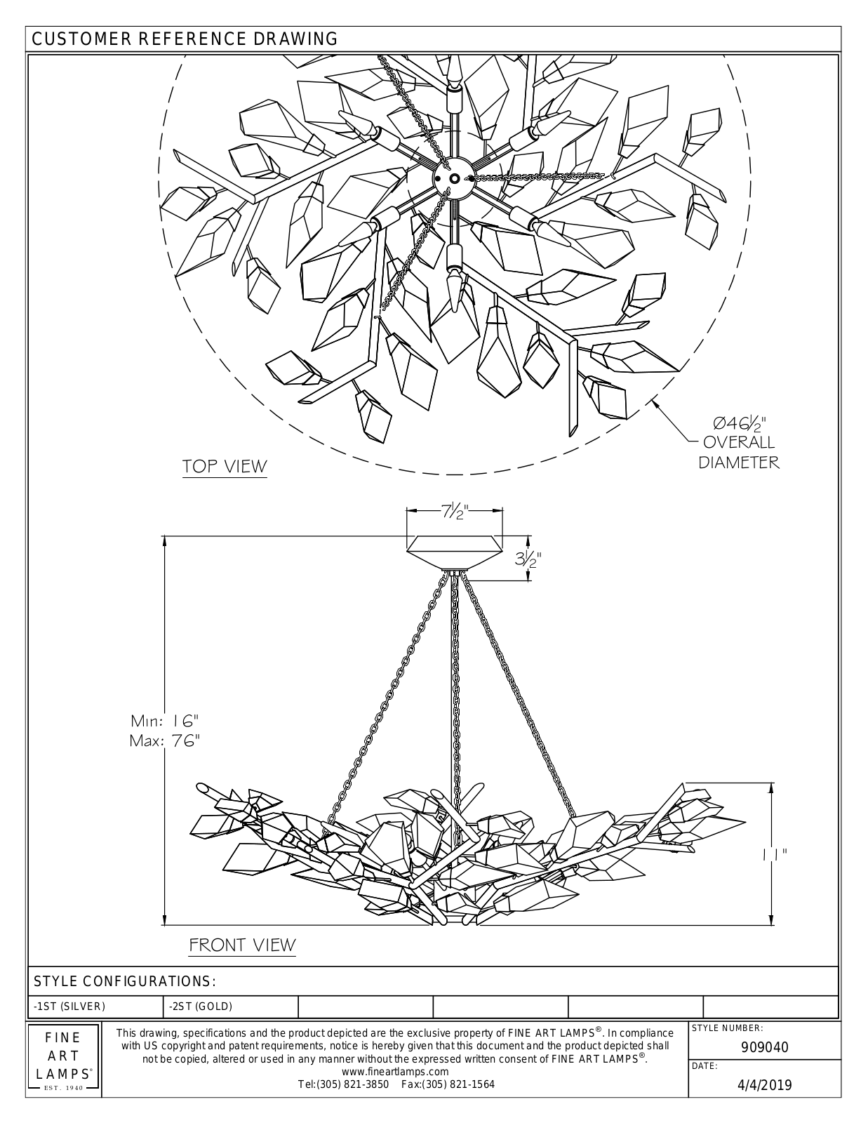 Fine Art Handcrafted Lighting XFA10121 Dimensions - ManualMachine.com