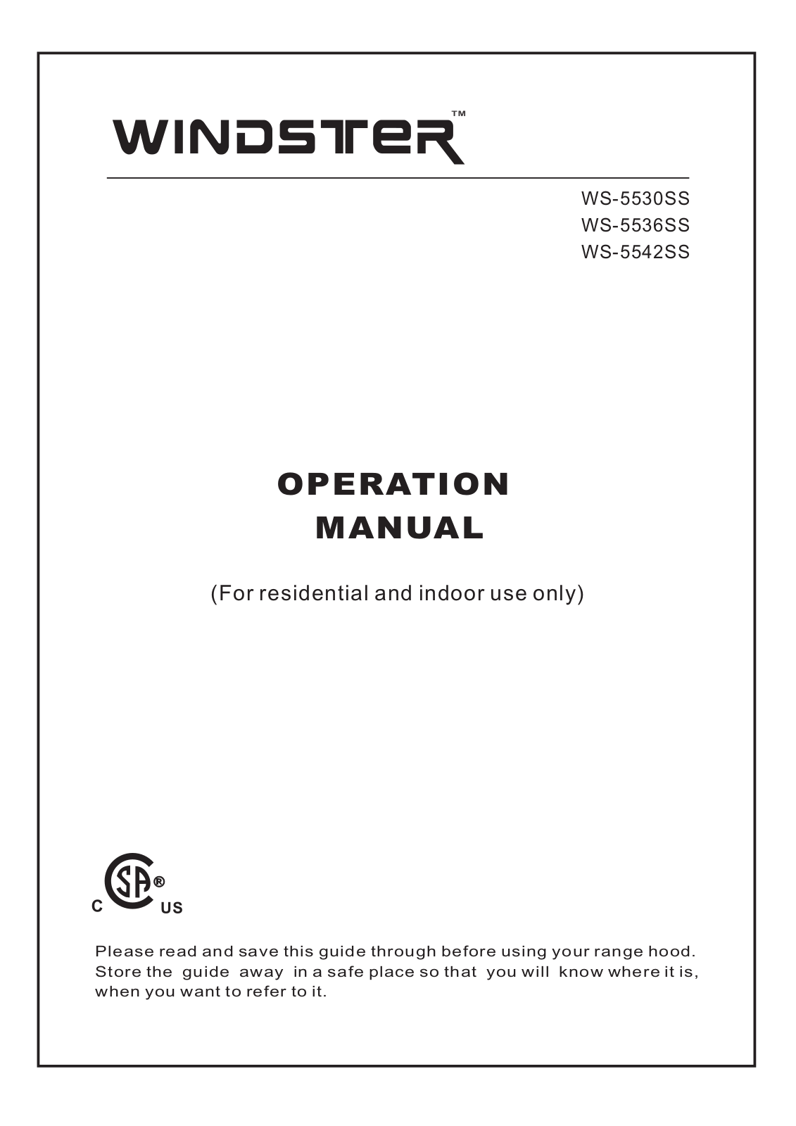 Windster WS5542SS User Manual