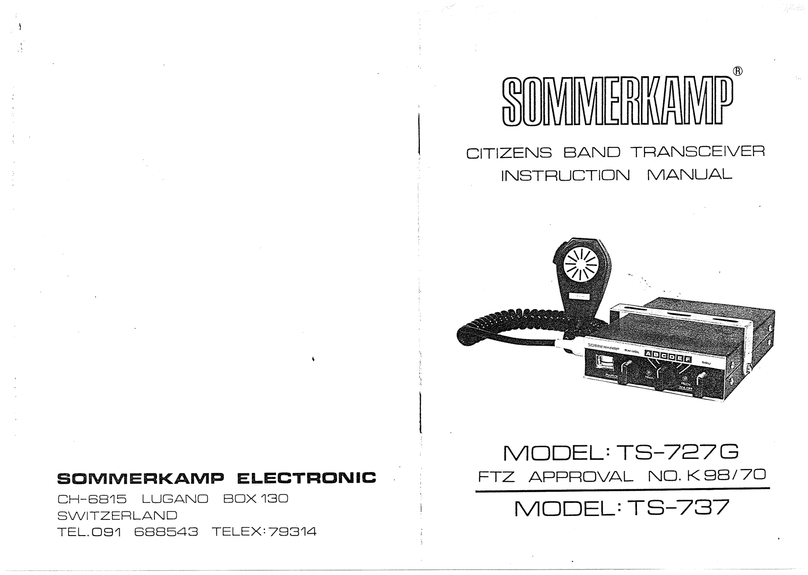 Sommerkamp TS727G User Manual