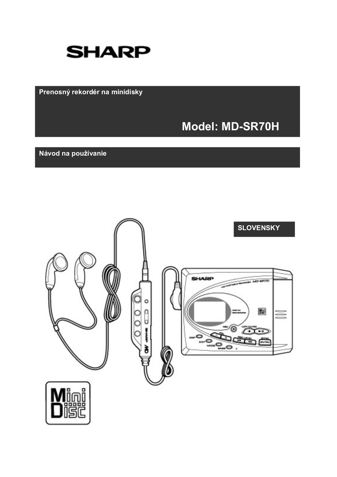 Sharp MD-SR70H User Manual