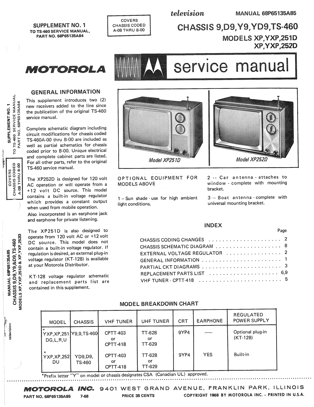 Moth Audio XP-251-D, XP-252-D Service manual