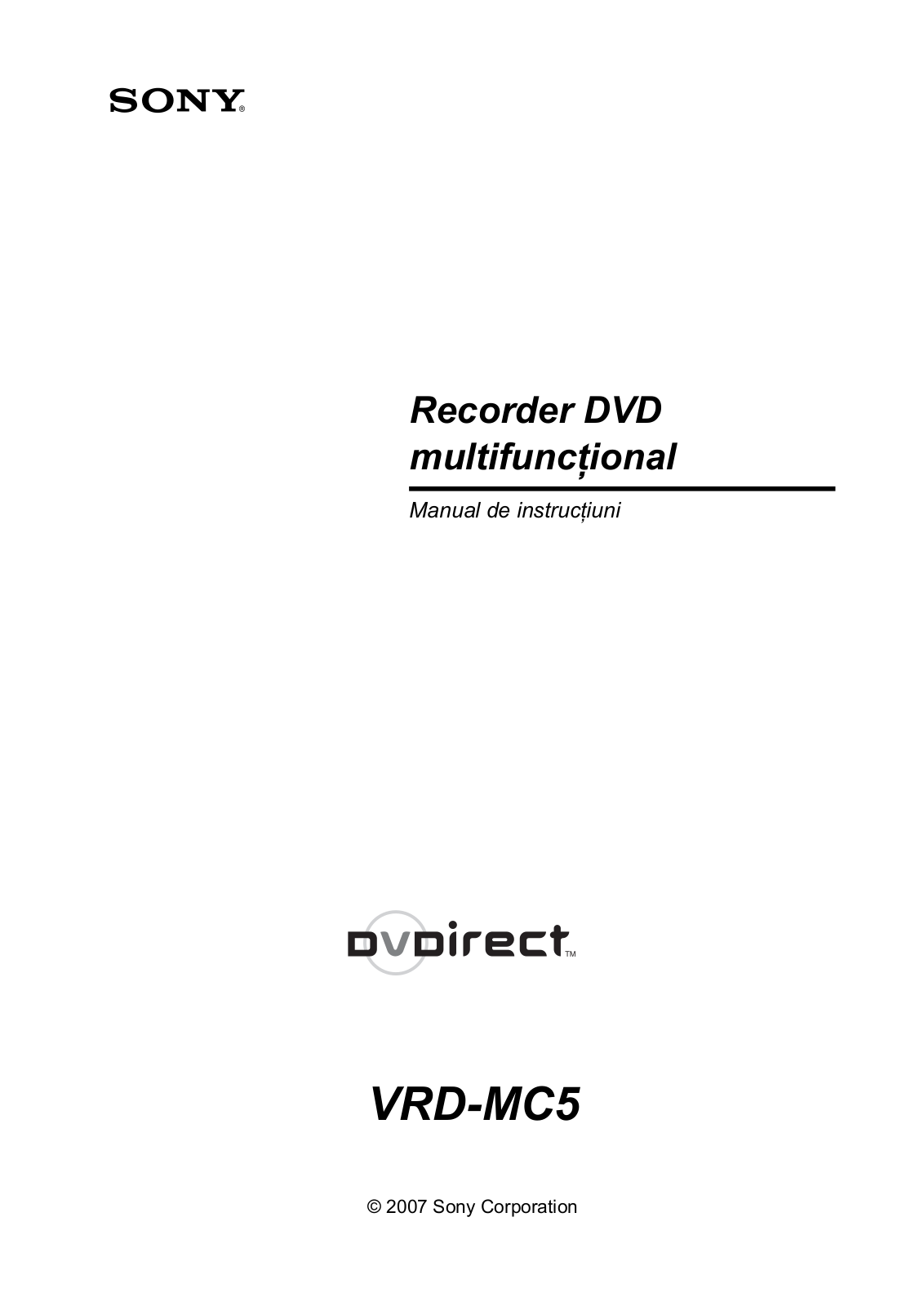 Sony VRD-MC5 User Manual