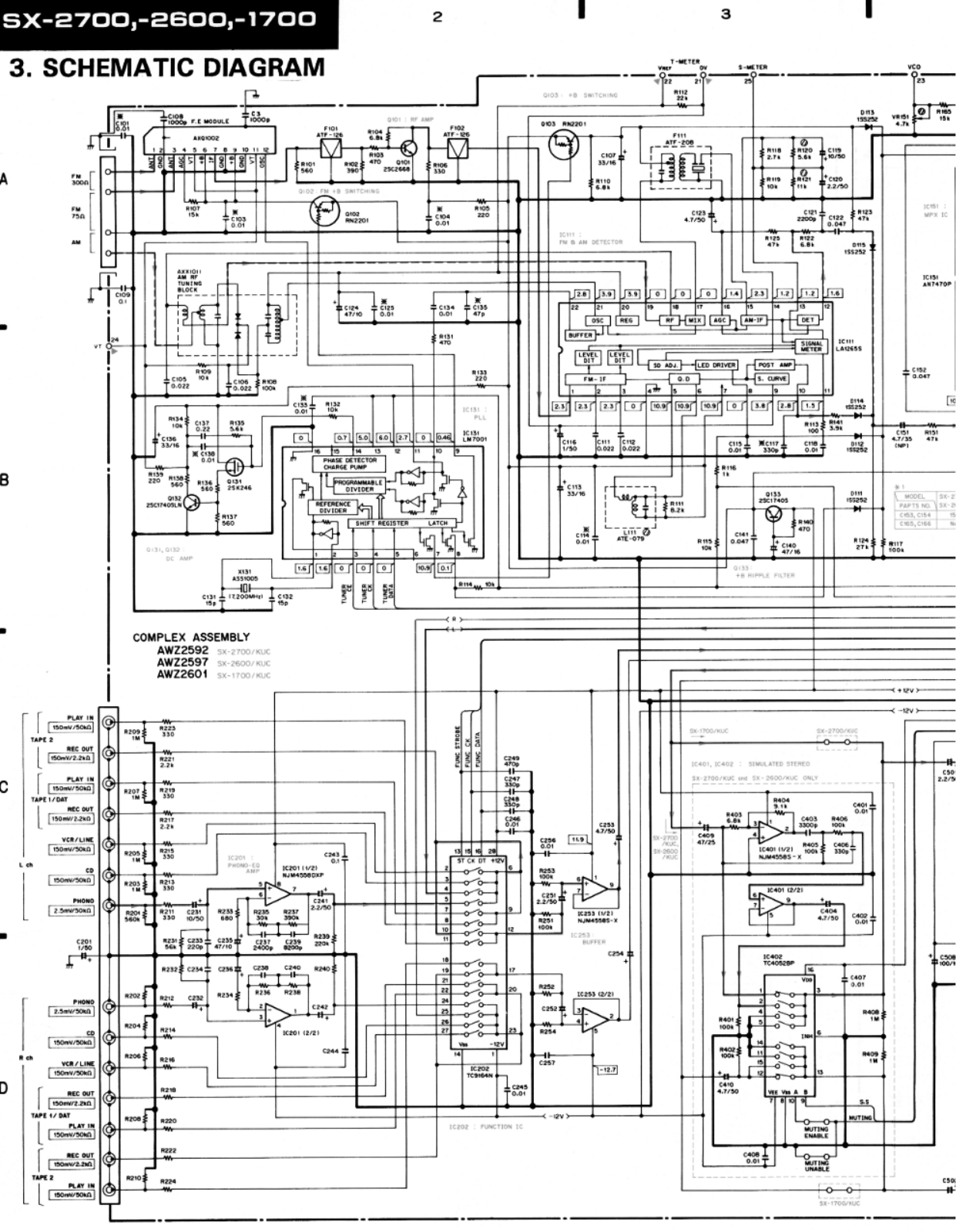 Pioneer SX-1700, SX-2700, SX-2600 Schematic