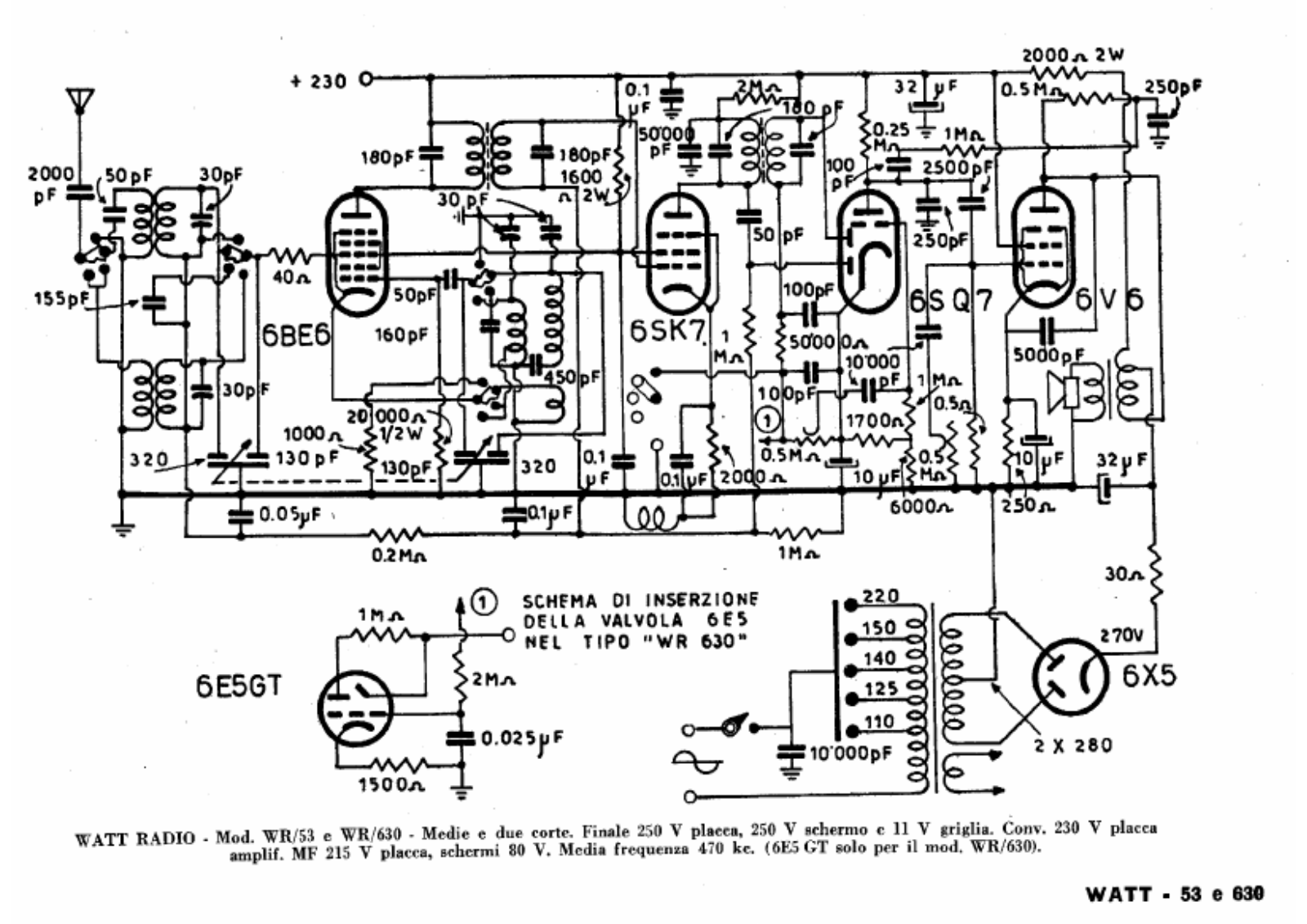 Watt Radio wr53, wr630 schematic