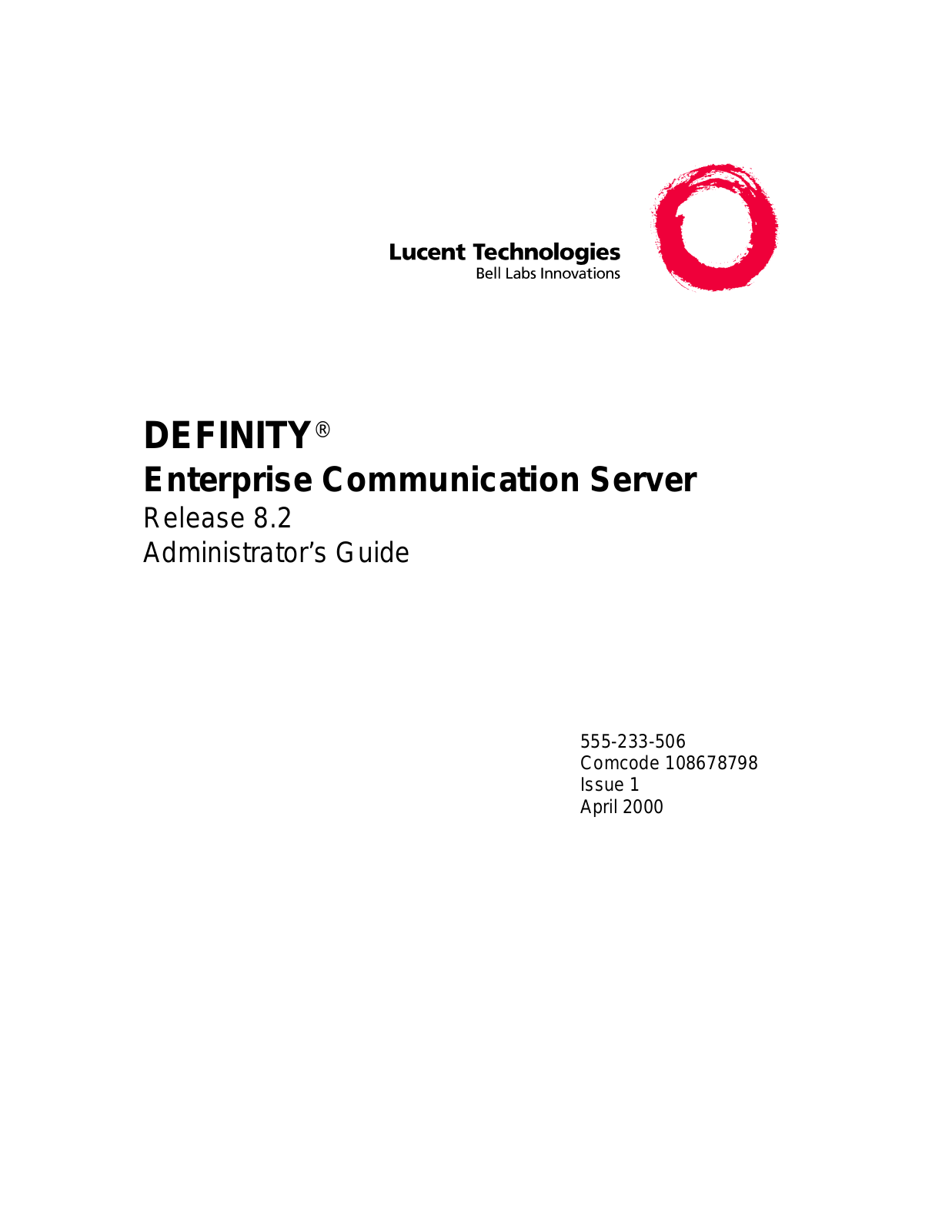 Lucent Technologies DEFINITY User Manual