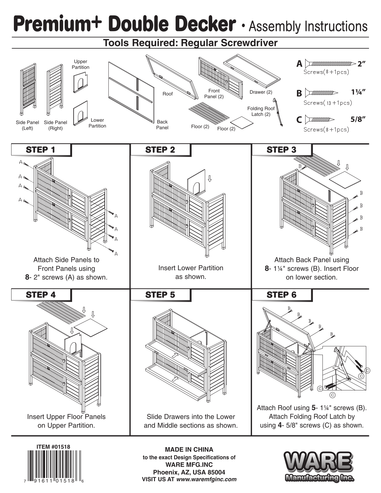 Ware Pet Products WFG1024 Installation & Assembly - ManualMachine.com