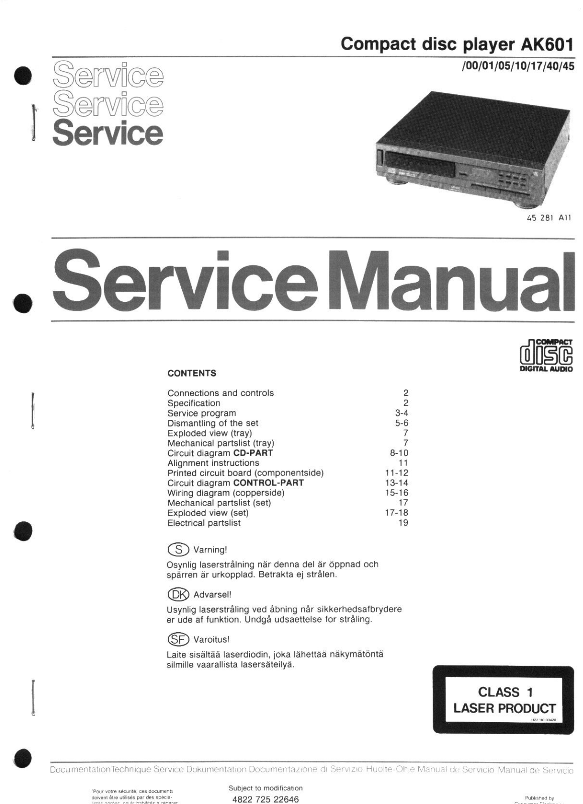 Philips AK-601 Service Manual