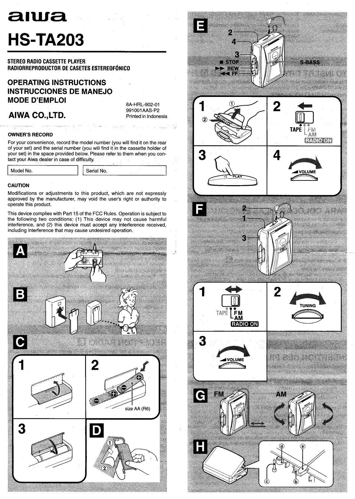 Sony HSTA203 OPERATING MANUAL