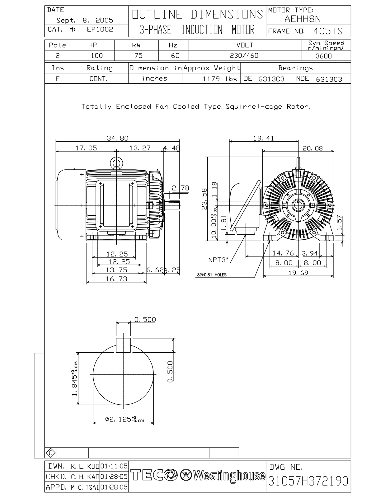 Teco EP1002 Reference Drawing