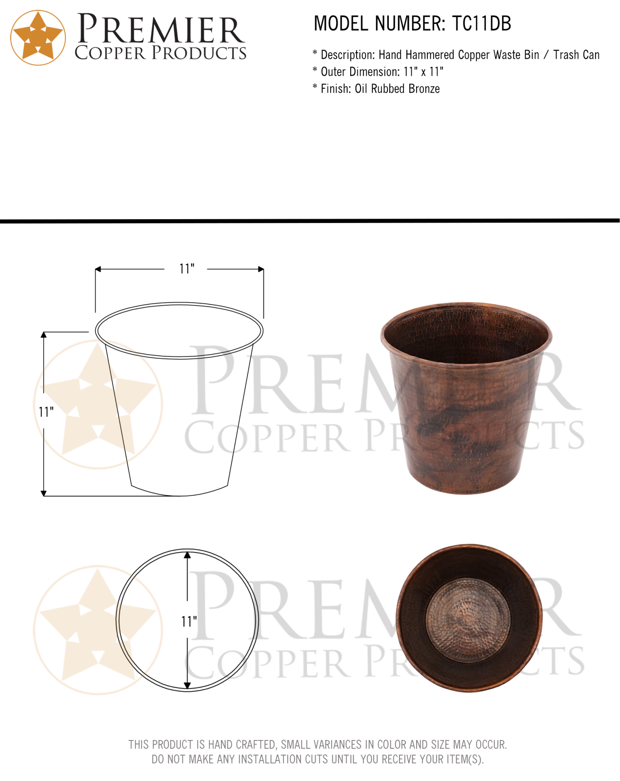 Premier Copper Products IER1161 Specifications - ManualMachine.com