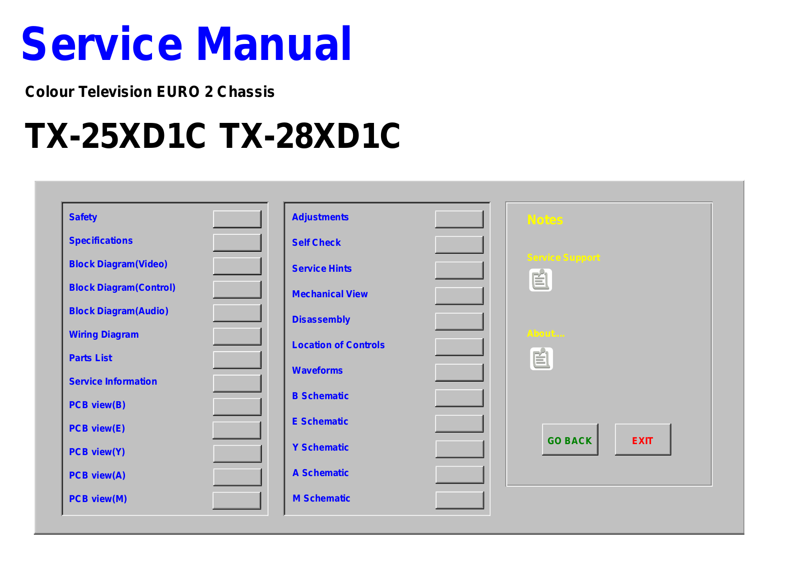 Panasonic TX-25XD1C, TX-28XD1C Service Manual