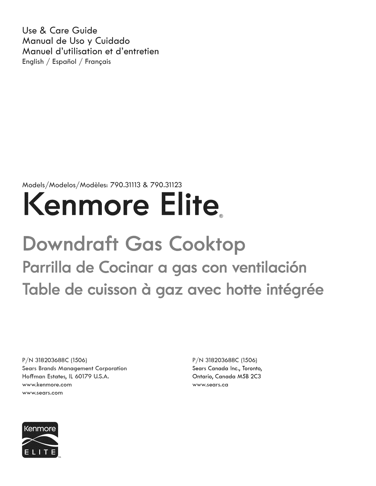 Kenmore Elite 79031123510, 79031113510 Owner’s Manual