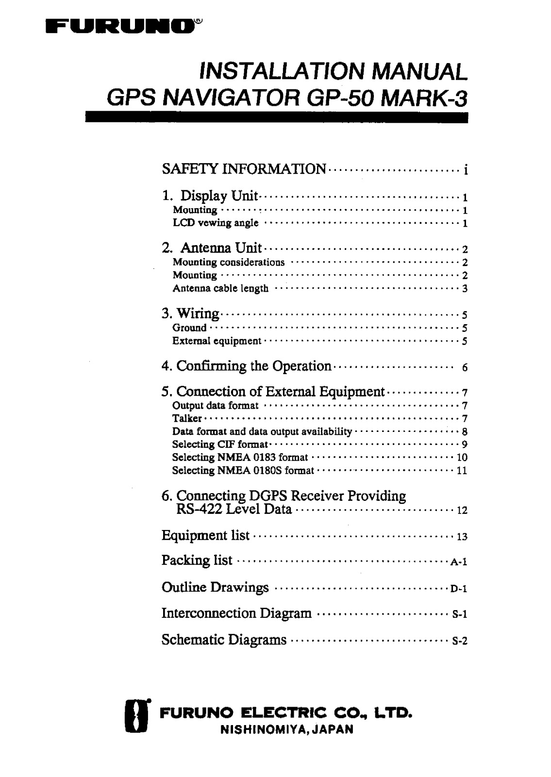 Furuno GP50MK3 Installation Guide - ManualMachine.com