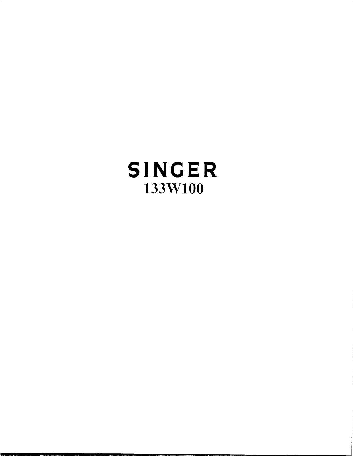 SINGER 133W100 Parts List