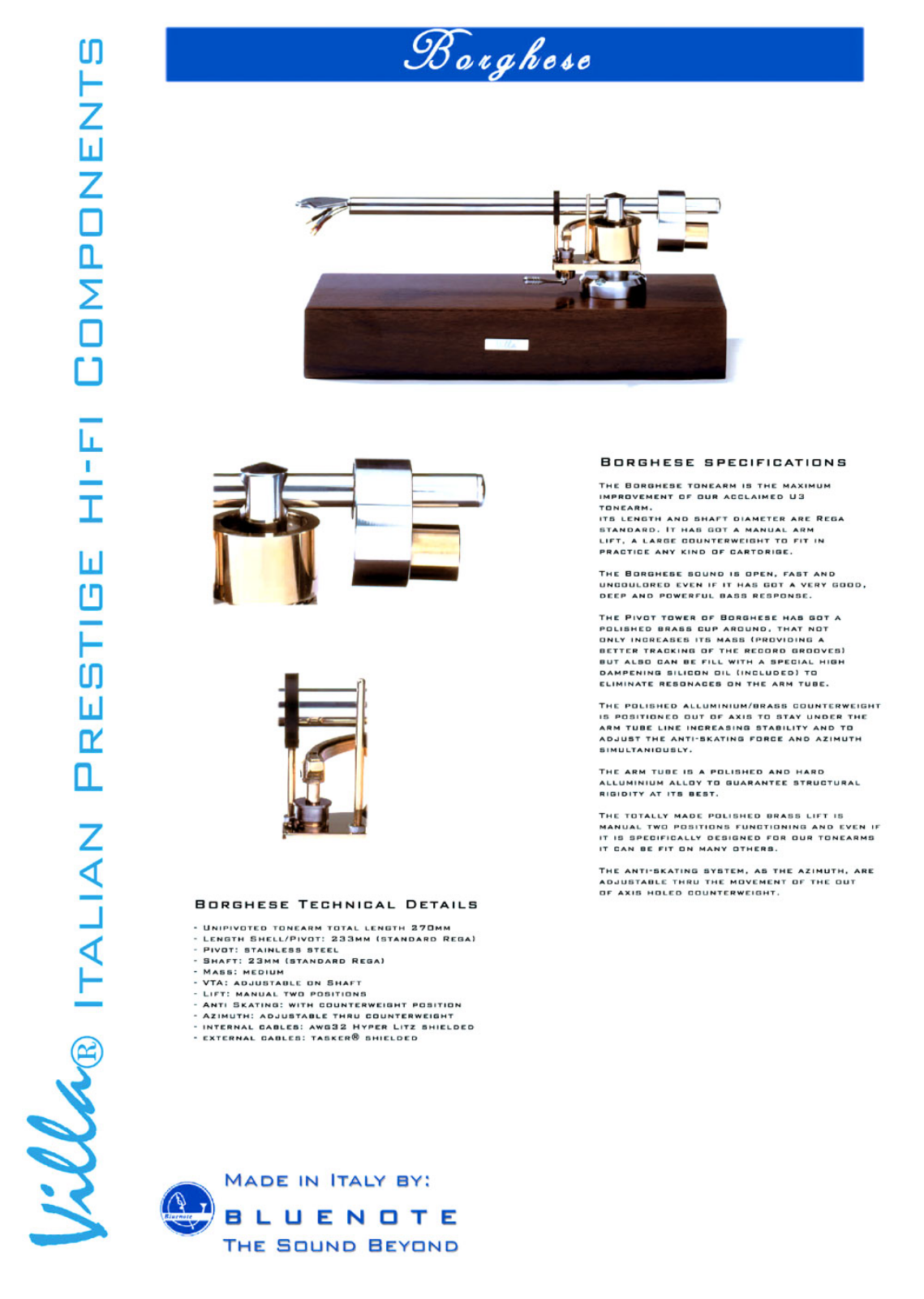 BlueNote Borghese Brochure