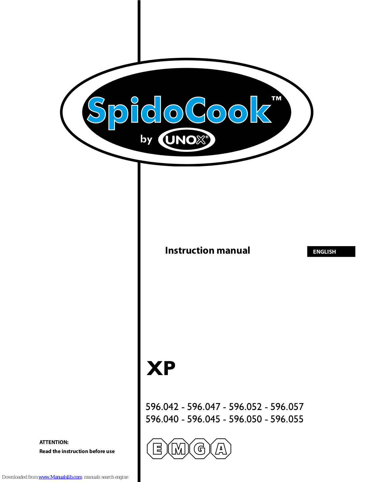 Unox SpidoCook Instruction Manual