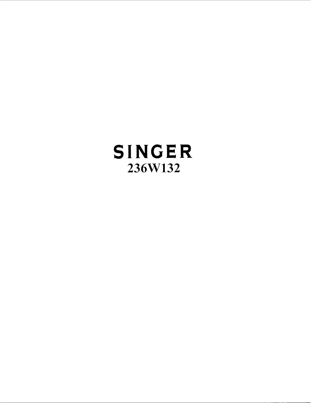 SINGER 236W132 Parts List