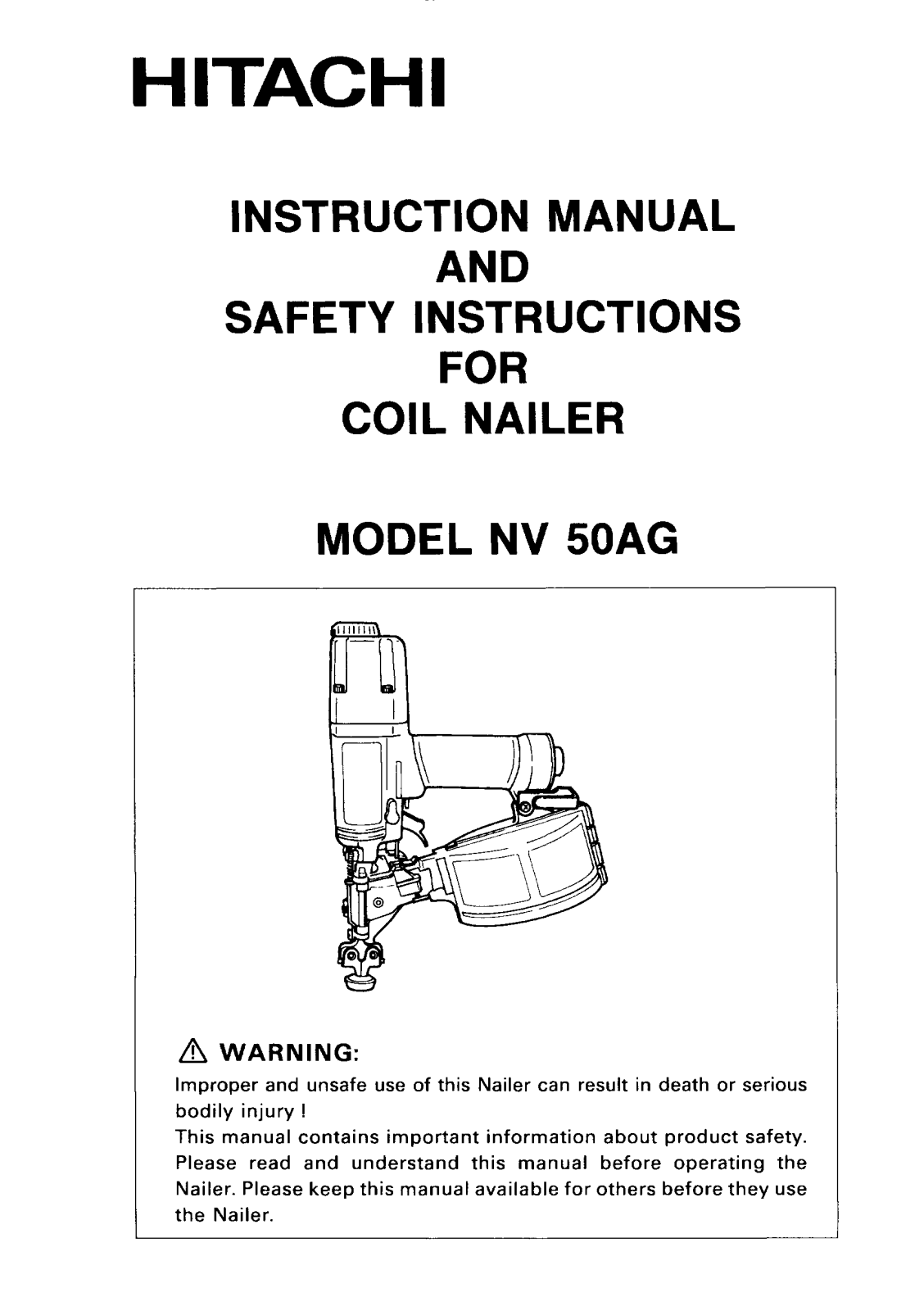 Hitachi NV 50AG User Manual