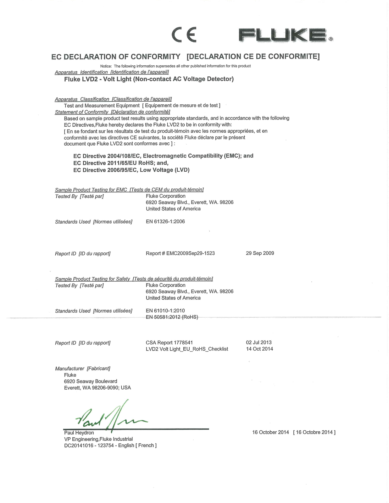 Fluke LVD2 User Manual