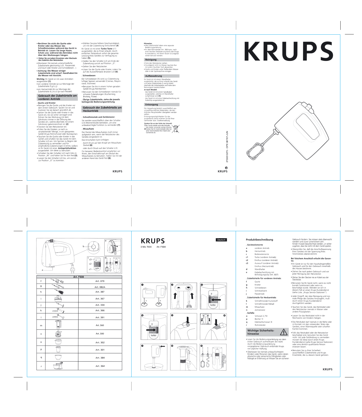 Krups F608-14 User Manual